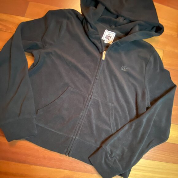 Juicy Couture Sweat Jacket size Large Juniors Black - Picture 8 of 10